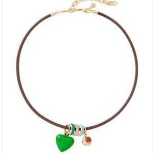 ROXANNE ASSOULIN The Leather Charm Necklace Brown/Green